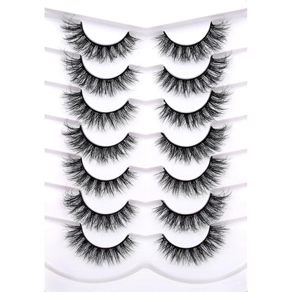 Natural False Eyelashes Cat Eye Look Wispy Clusters 8D Volume Fake Eyelashes Fau
