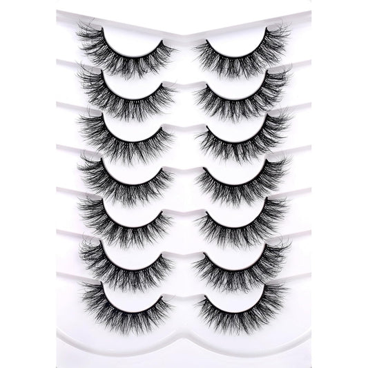 Natural False Eyelashes Cat Eye Look Wispy Clusters 8D Volume Fake Eyelashes Fau