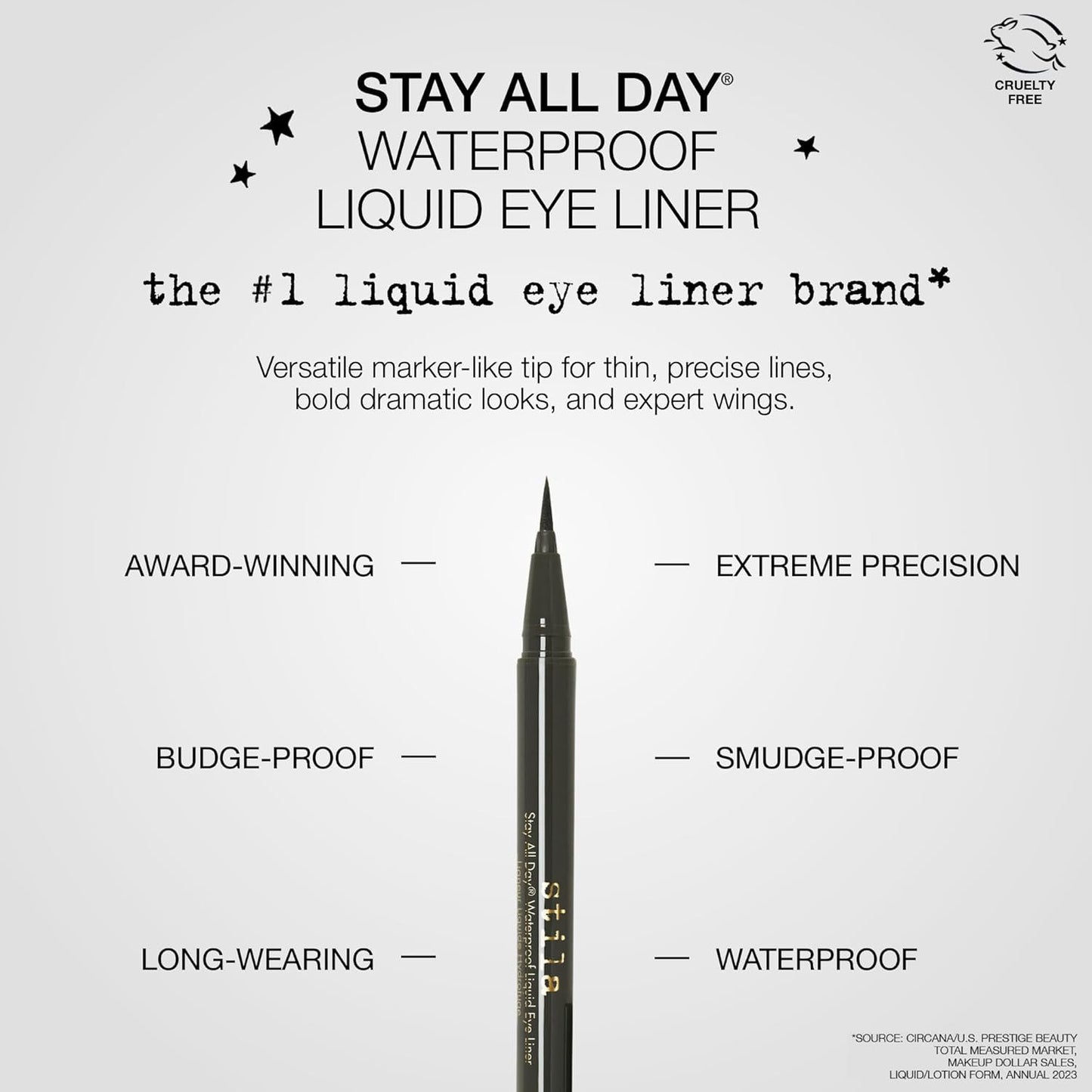 Waterproof Liquid Eye Liner, Stay All Day Makeup with Fine Brush Tip Lasting Sat