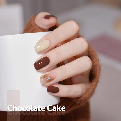 Nude Brown Fall Gel Nail Polish Set, 6 Colors White Beige Dark Tan Taupe Soak of