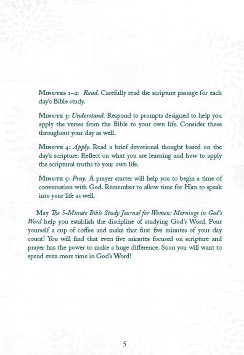 The 5-Minute Bible Study Journal for Women: Mornings in God'S Word