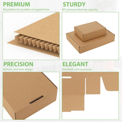 7X5X2 Shipping Boxes Set of 20, Brown Corrugated Cardboard Literature Mailer Box
