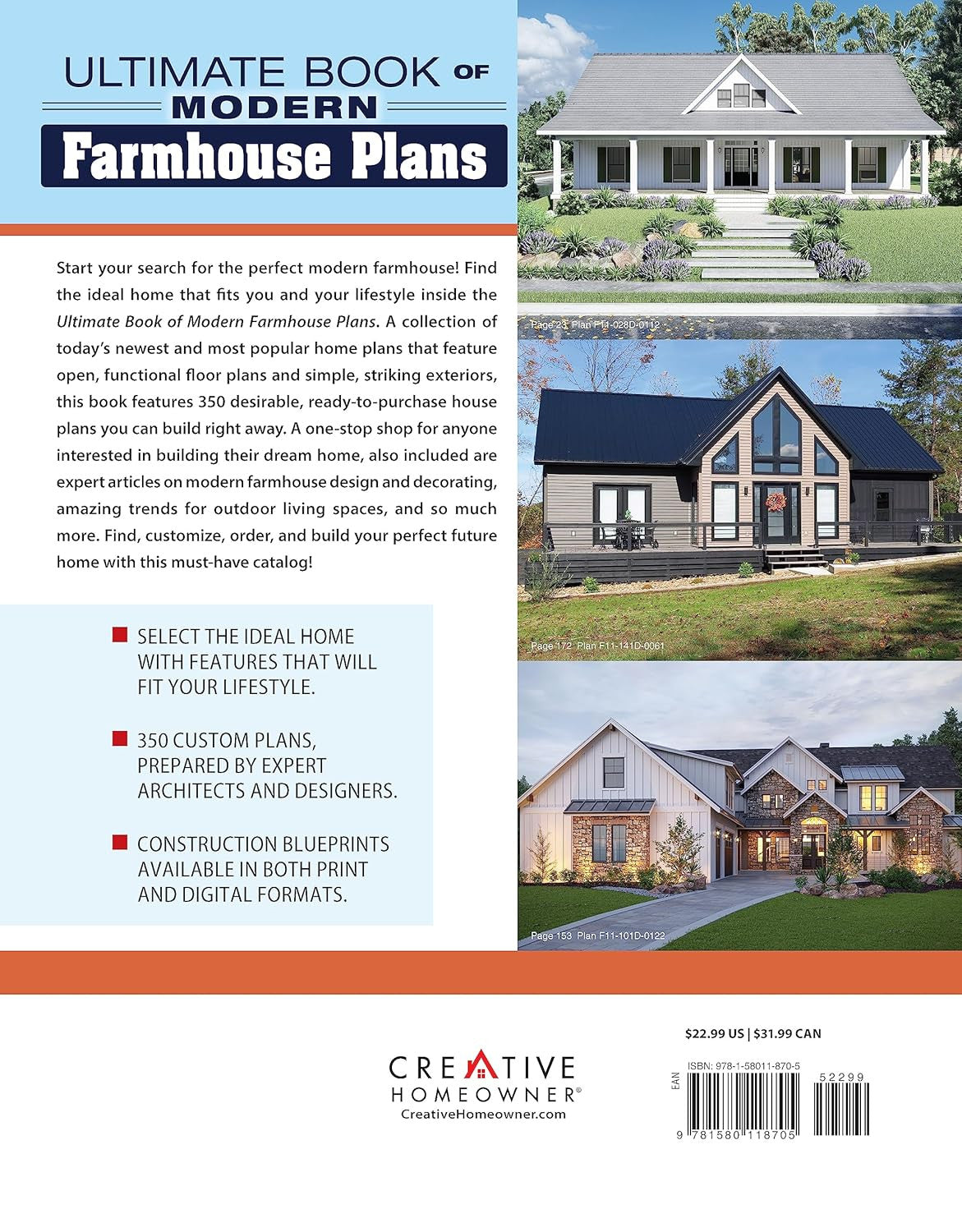 Ultimate Book of Modern Farmhouse Plans: 350 Illustrated Designs (Creative Homeo