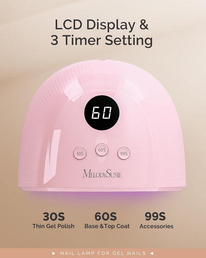 UV Nail Lamp, Plus30F UV Light for Gel Nails LED Nail Dryer with 3 Timer, Smart