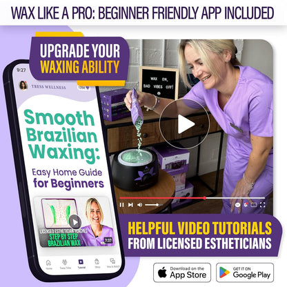 Waxing Kit for Sensitive Skin, Safe for Face & Skin, Prep & Aftercare Spray, Eas