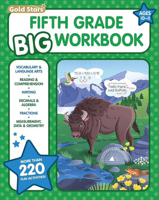 5Th Grade BIG Workbook: All Subjects for Kids 10 - 11 Includes 220+ Activities R
