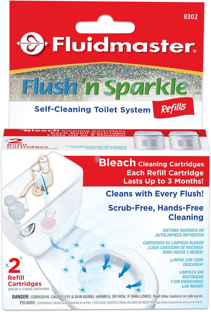8302P8 Flush 'N Sparkle Automatic Toilet Bowl Cleaning System Bleach Replacement