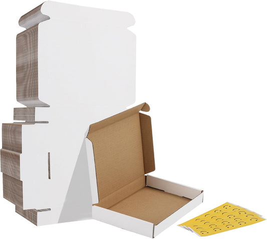 7X5X1 Shipping Boxes Set of 30, White Corrugated Cardboard Mailer Box for Packin
