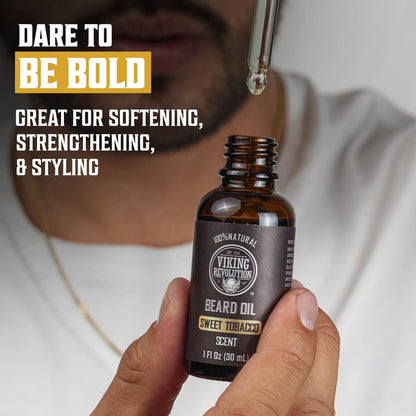 Sweet Tobacco Beard Oil for Men - Natural Mens Beard Oil with Argan Oil and Jojo