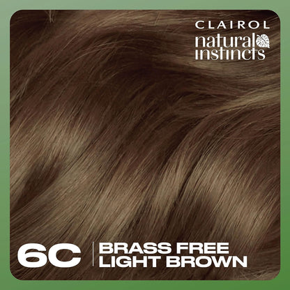 Natural Instincts Demi-Permanent Hair Dye, 6C Light Brown Hair Color, Pack of 3