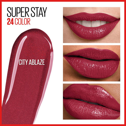 Super Stay 24 2-Step Long Lasting Liquid Lipstick and Lip Balm, 930 City Ablaze,