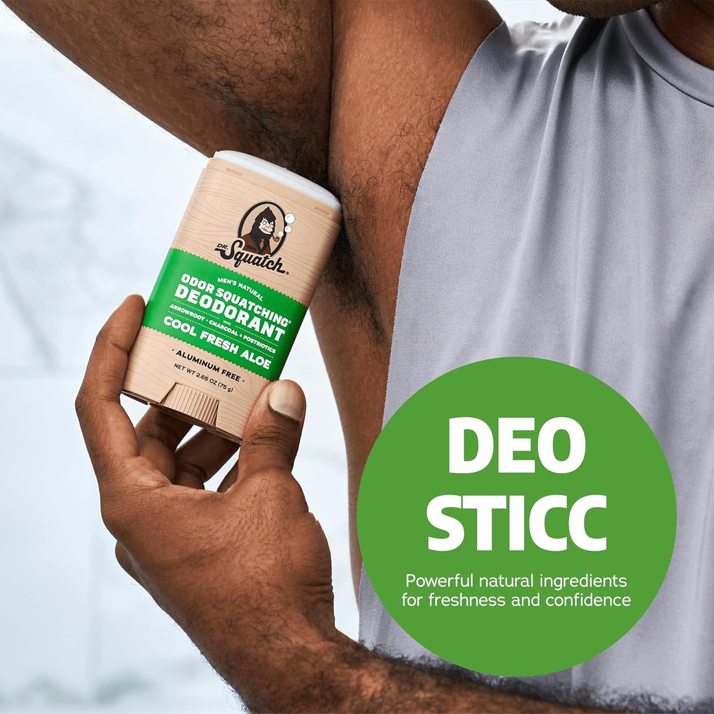 Natural Deodorant for Men - Odor-Squatching Aluminum Free - Cool Fresh Aloe (2.6