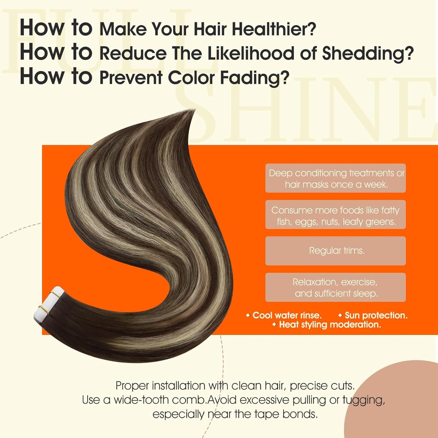 Tape in Hair Extensions Color 2/60/2 Brown and Blonde Tape in Extensions 12Inch