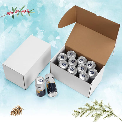 50 Pack 7X5X4 Shipping Boxes for Small Business Packing, White Corrugated Cardbo