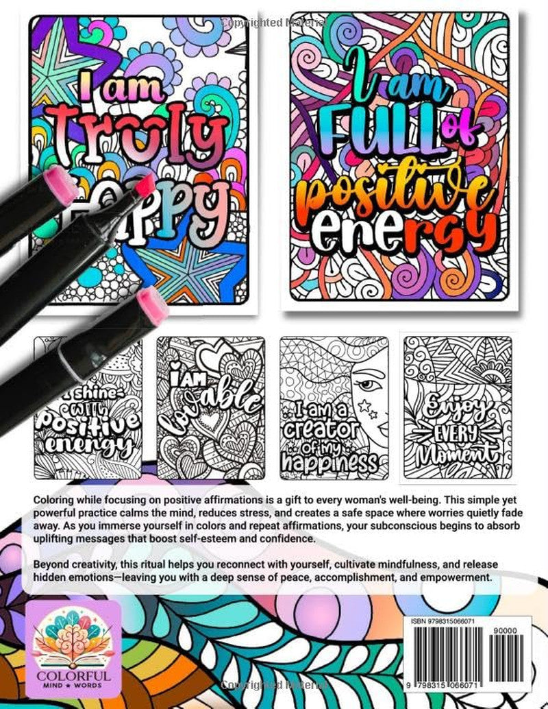 The Positive Thinking Coloring Book for Women: 60 Empowering Pages with Affirmat