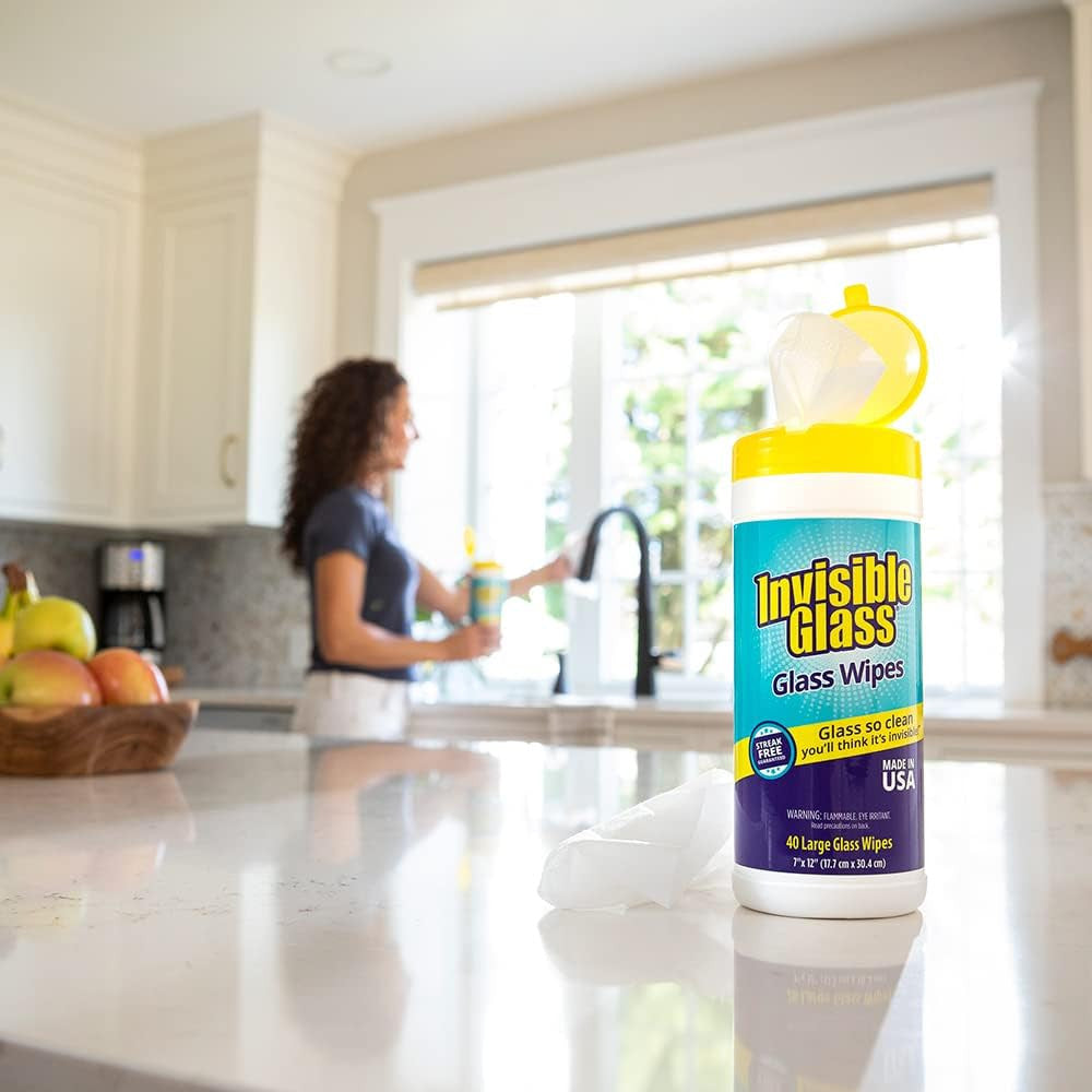 90160 Glass Cleaning Wipes Perfect for Cleaning Mirrors, Windows, and Windshield