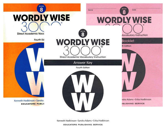 Wordly Wise 3000 Fourth Edition Student Edition + Test Booklet + Answer Key Set