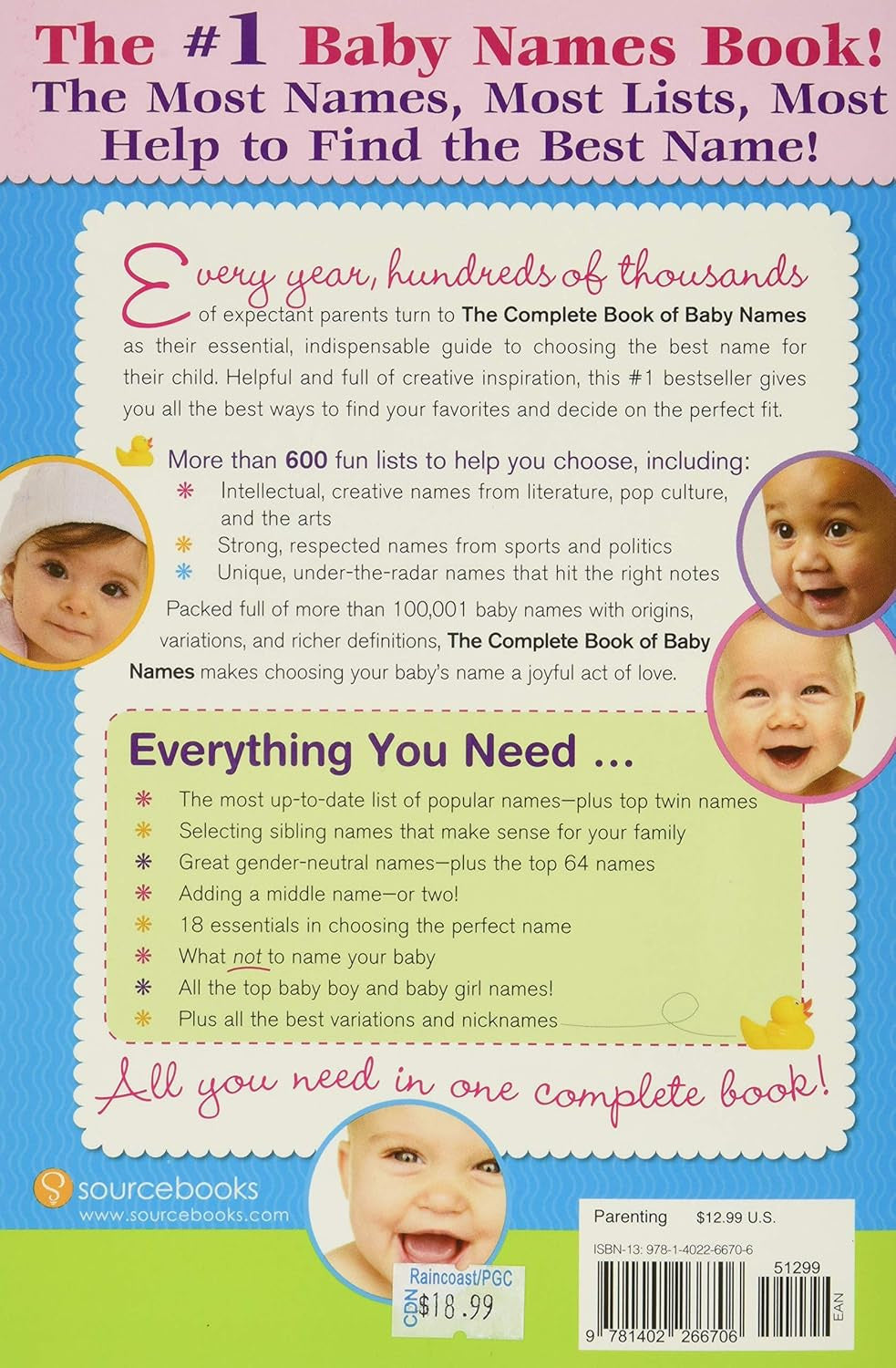 The Complete Book of Baby Names: the #1 Baby Names Book with the Most Unique Bab