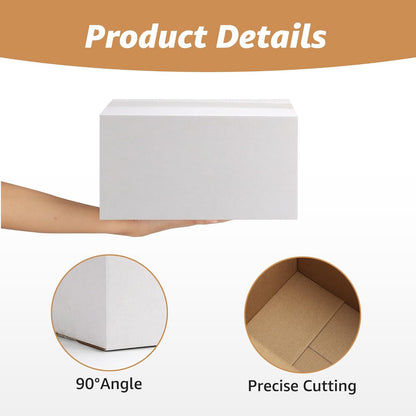 40 Pack 7X7X6 Shipping Boxes for Small Business, White Corrugated Cardboard Smal