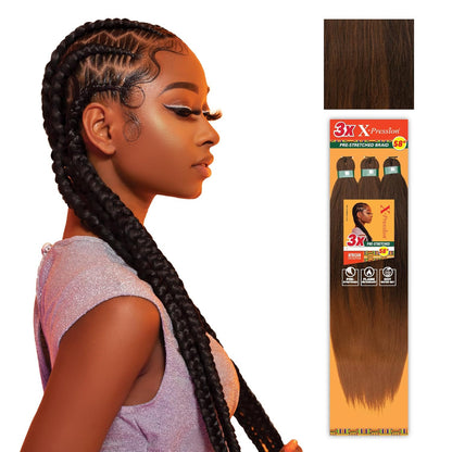 X-Pression Prestretched Braiding Hair - 3X Braid 58 Inch All Kanekalon Flame Ret