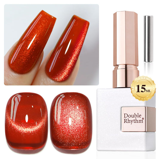 0.5 OZ Cat Eye Gel Polish with Magnet 15ML Holographic Glitter Shimmer Transluce