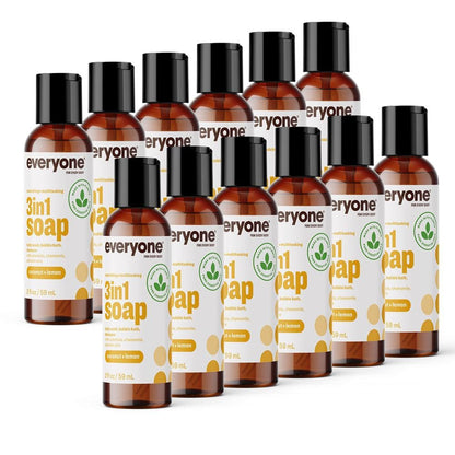 3-In-1 Soap Body Wash, Bubble Bath, Shampoo, Travel Size, 2 Ounce (Pack of 12),
