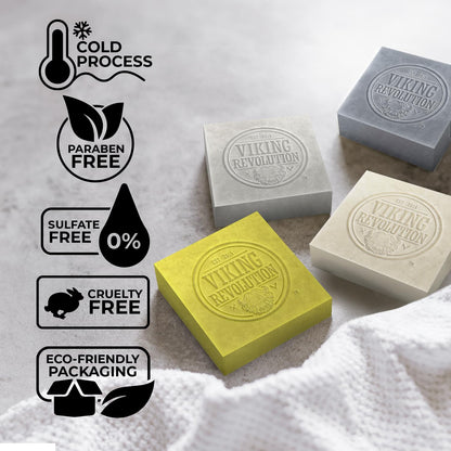 Natural Soap for Men - Mens Soap Bar with Essential Oils Cold Pressed Bar Soap f