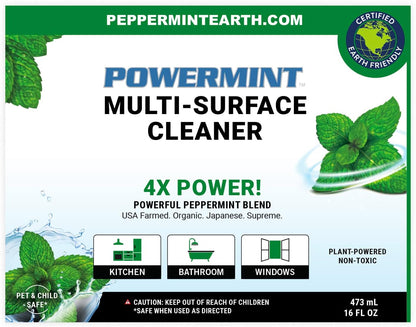 Multi-Surface Cleaner, Natural Peppermint Scent, Non-Toxic Spray for Home, Kitch