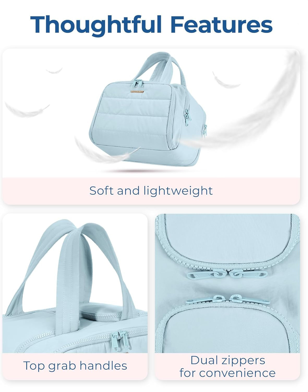 Travel Toiletry Bag, Lightweight Large Wide-Open Travel Bag for Women, Puffy Cos