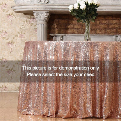120 Inch round Rose Gold Sequin Tablecloth for Party Cake Dessert Table Exhibiti