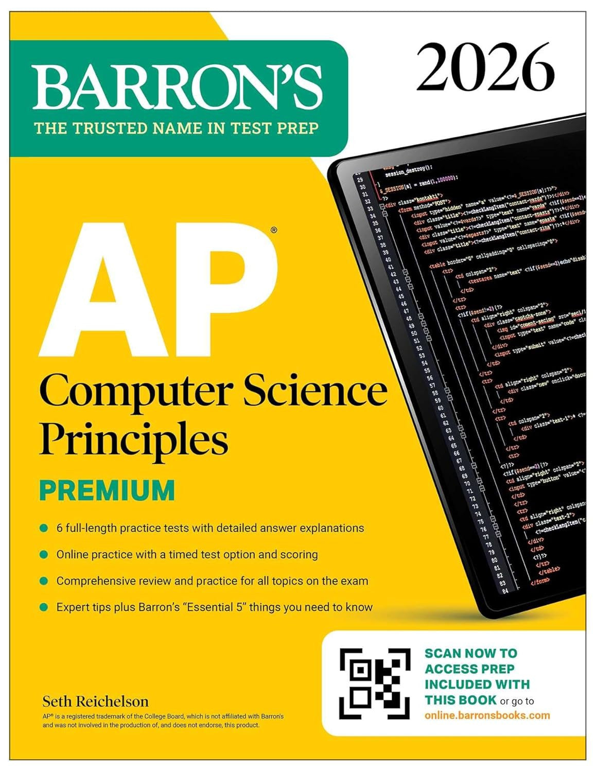 AP Computer Science Principles Premium, 2026: Prep Book with 6 Practice Tests +