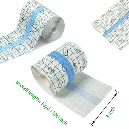 Tattoo Aftercare Bandage Roll 3"X 10 Yard - Waterproof Transparent Film for Tatt