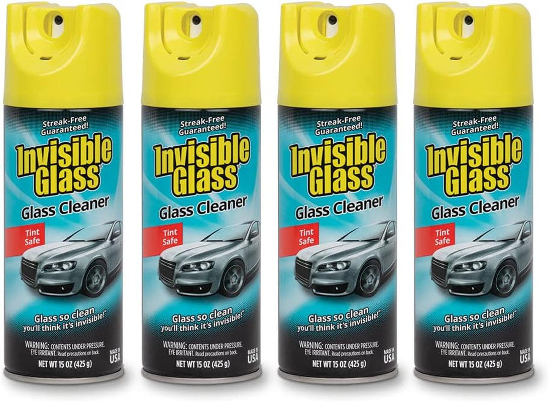 91163-4PK Premium Glass and Window Cleaner for Auto and Home Cleans Glass, Windo