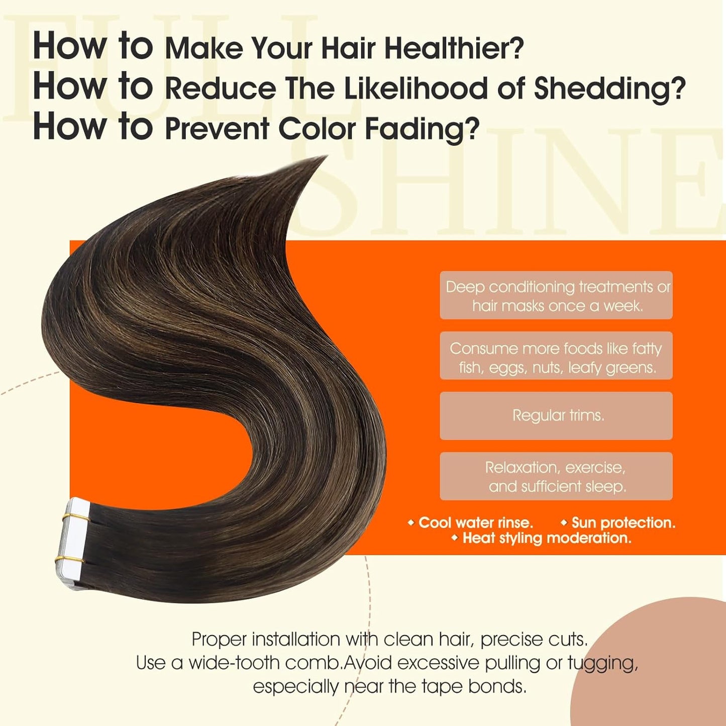 Tape in Hair Extensions 20Inch Tape in Human Hair Color 2/8/2 Balayage Dark Brow