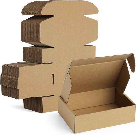 7X5X2 Small Mailing Boxes - 25 Pack Brown Shipping Boxes for Small Business, Cor