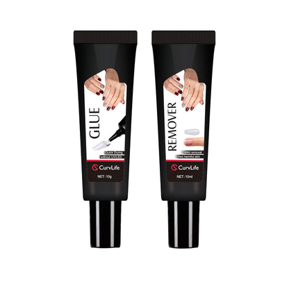 Newly Upgraded Quick Drying 10G Semi Solid Nail Glue with 10Ml Remover for Press