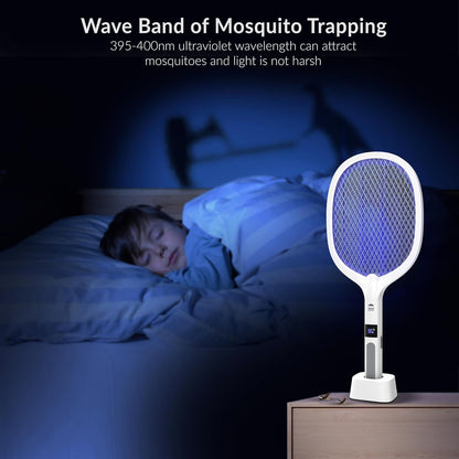 2 in 1 Electric Bug Zapper, Mosquitoes Trap Lamp & Racket, USB Rechargeable Elec