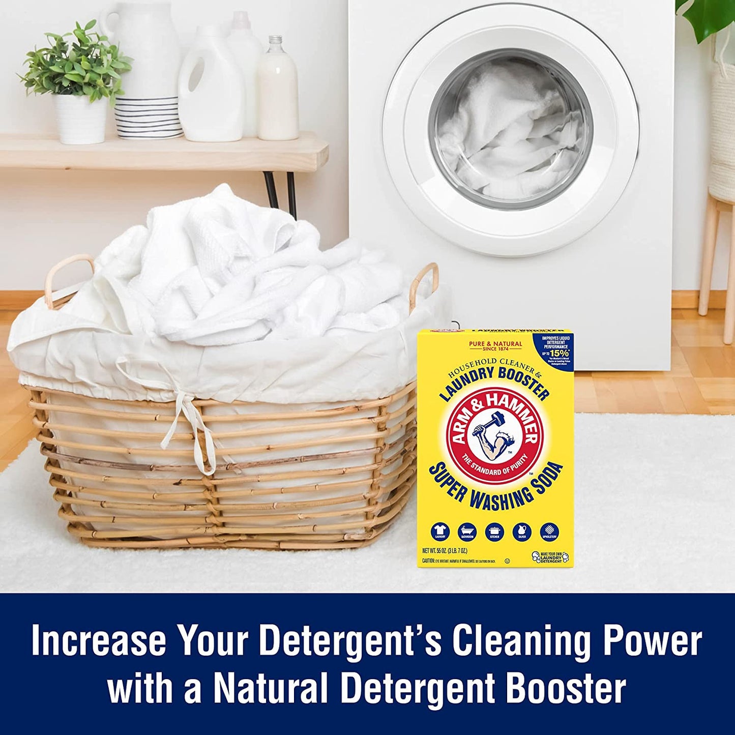 Super Washing Soda Household Cleaner and Laundry Booster, 55 Oz Box