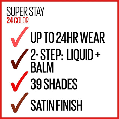 Super Stay 24 2-Step Long Lasting Liquid Lipstick and Lip Balm, 920 Bronzed Drea