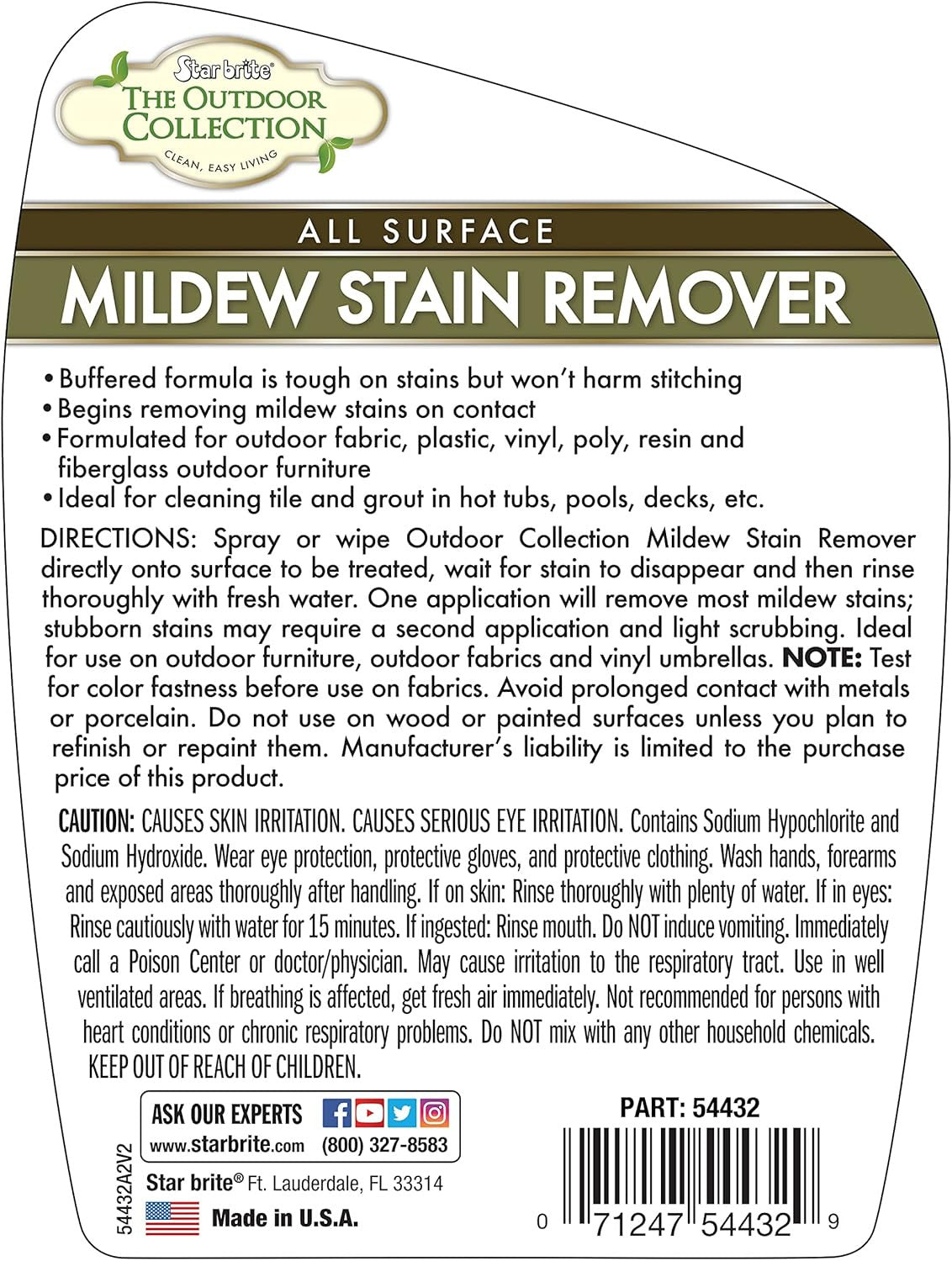 the Outdoor Collection Mildew Stain Remover - 32 OZ (54432)
