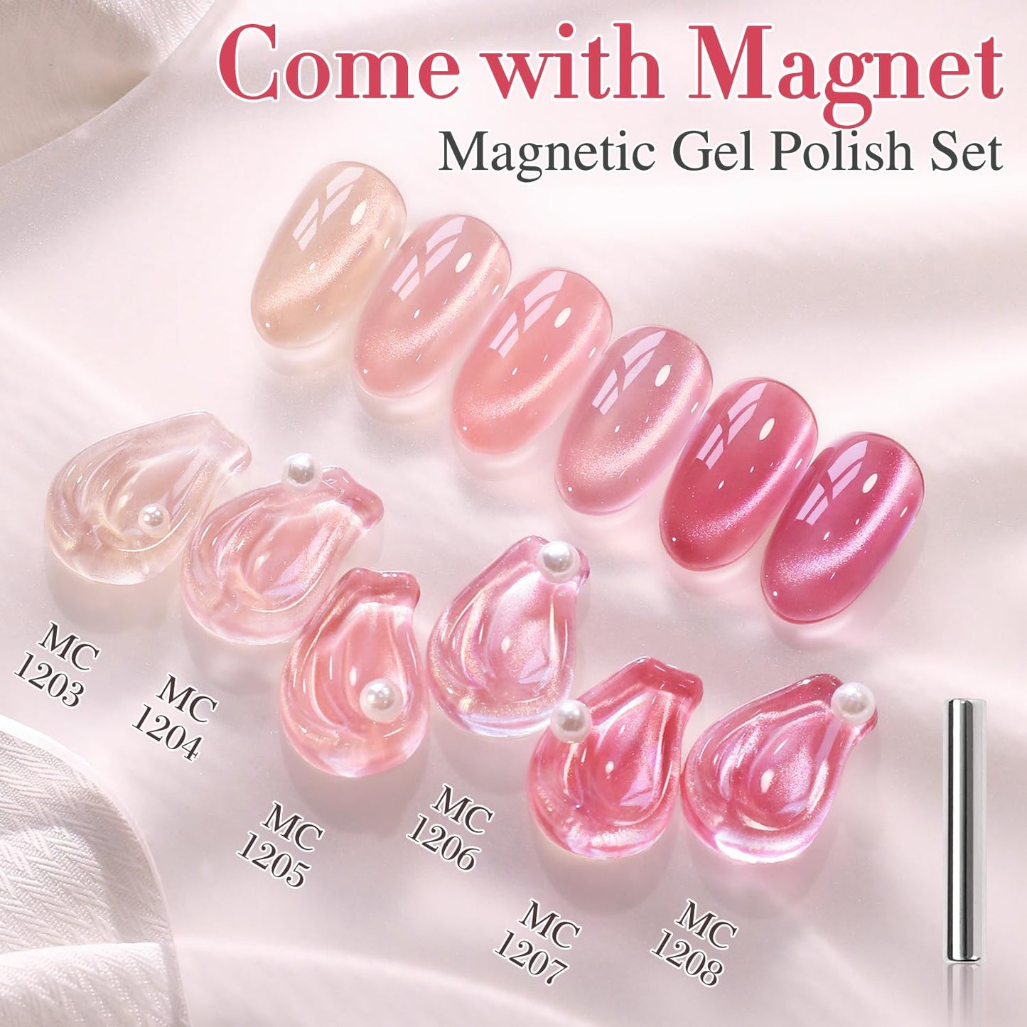 0.5 OZ Cat Eye Gel Polish with Magnet 15ML Holographic Glitter Shimmer Transluce