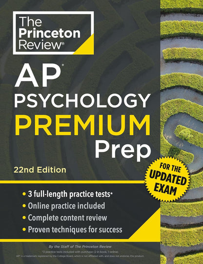 Princeton Review AP Psychology Premium Prep, 22Nd Edition: for the NEW 2025 Exam