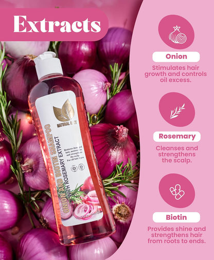 Onion Biotin and Rosemary Shampoo & Treatment Set for Stronger, Thicker and Long
