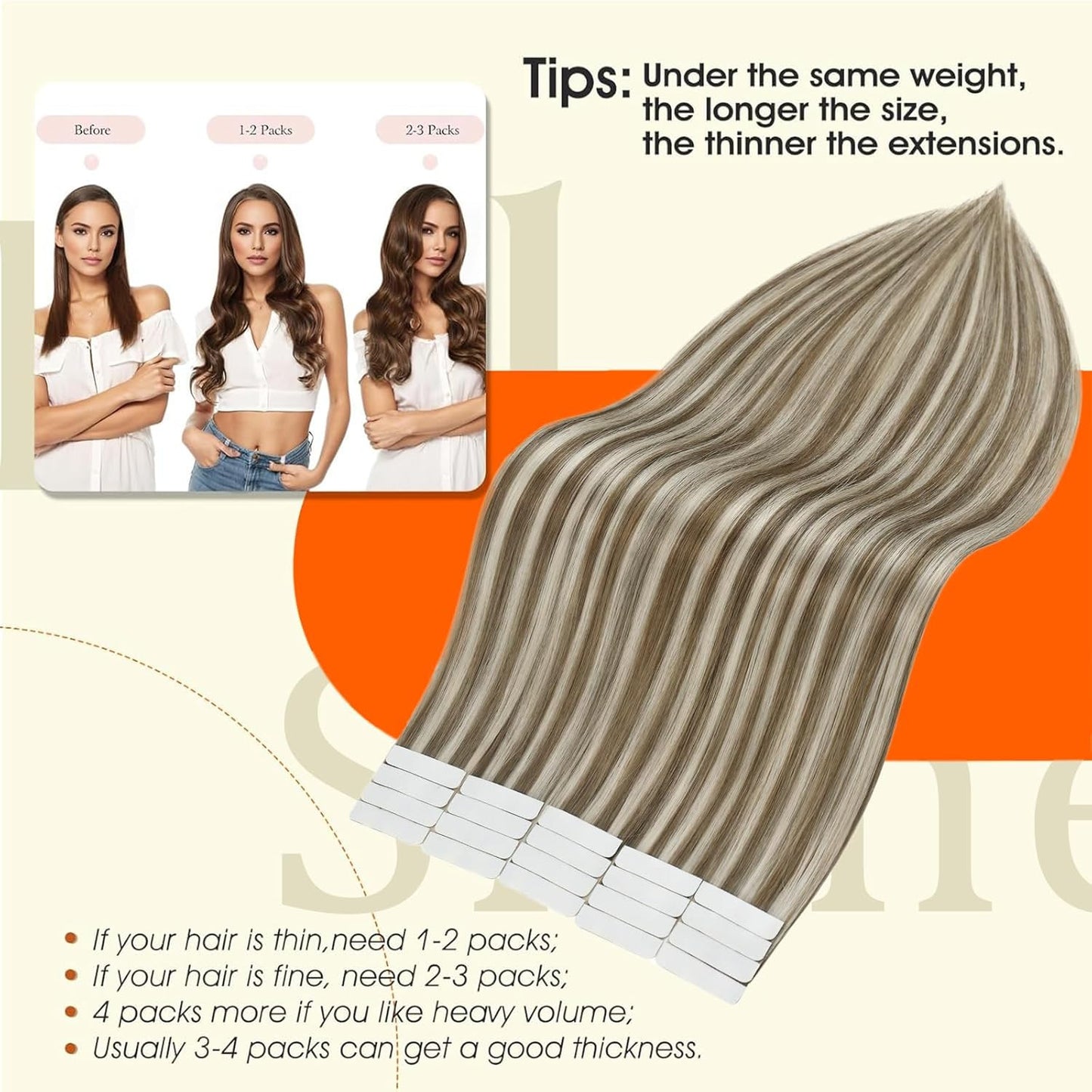 Tape in Hair Extensions Glue on Remy Human Hair Extensions 16 Inch Seamless Tape