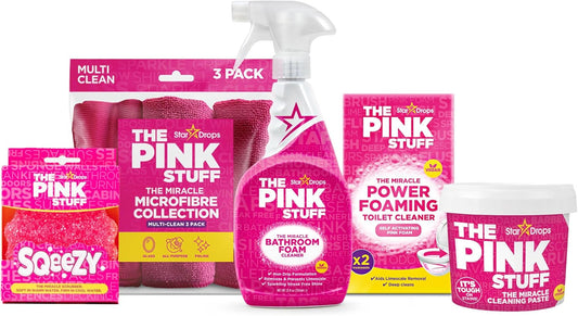 - the Pink Stuff Bathroom Cleaning Kit – Cleaning Paste, Bathroom Foam Spray, To