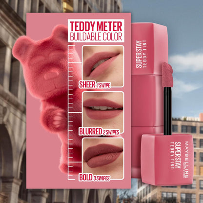 Super Stay Teddy Lip Tint, Long Lasting Matte Lipstick for up to 12HR Wear, Masc