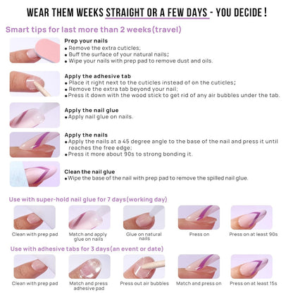 White Press on Nails Short - Soft Gel Press on Nails Almond, White Glue on Nails