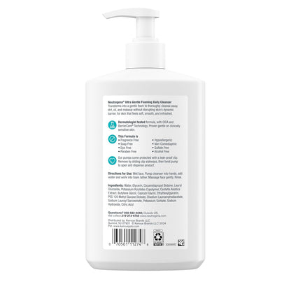 Ultra Gentle Foaming Facial Cleanser, Fragrance Free Hydrating Face Wash for Sen