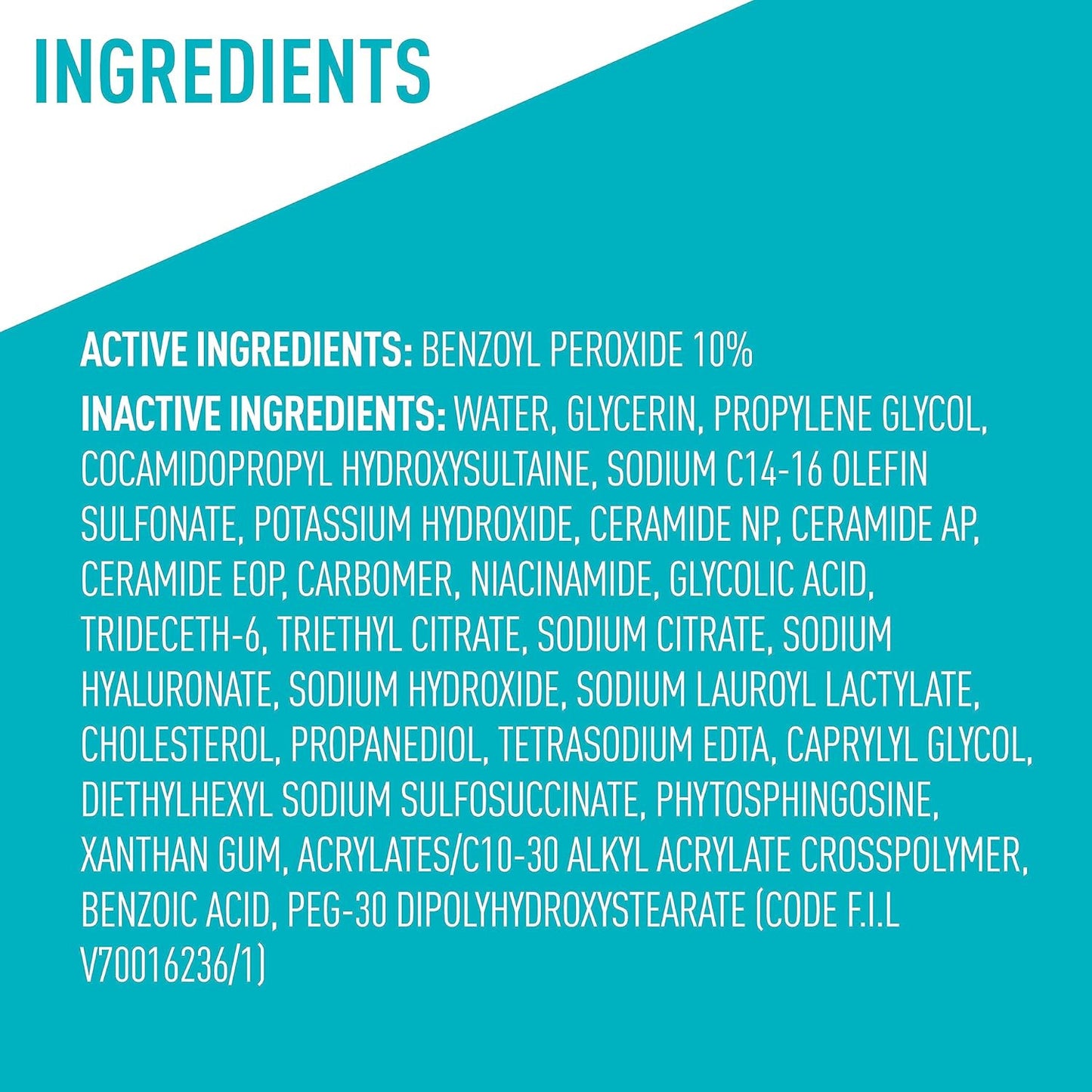 Acne Foaming Cream Wash, Gentle Face and Body Cleanser with Benzoyl Peroxide 10%