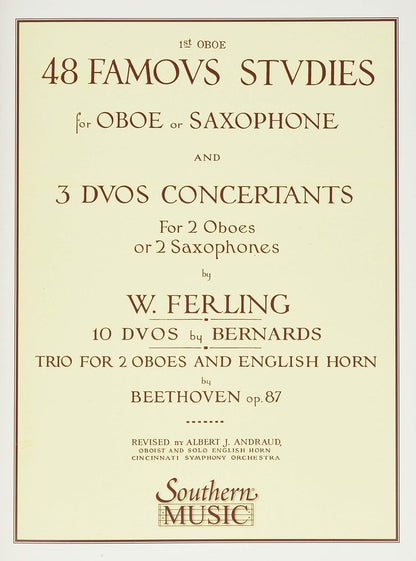 48 Famous Studies (1St and 3Rd Part): Melodious Etudes for Oboe and Saxophone Pl